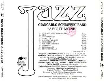 CD Giancarlo Schiaffini Band: About Monk