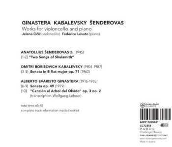 CD Dmitry Kabalevsky: Works For Violoncello And Piano