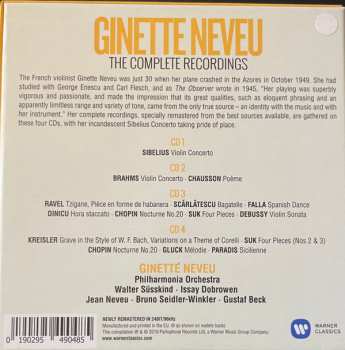 4CD/Box Set Ginette Neveu: The Complete Recordings