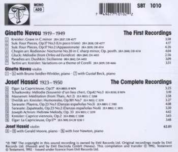 CD Ginette Neveu: The First Recordings Of Ginette Neveu / The Complete Recordings Of Josef Hassid