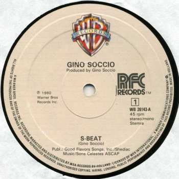 LP Gino Soccio: S-Beat / I Wanna Take You There (Now) 
