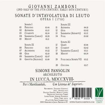 CD Simone Pansolin: Sonate D’Intavolatura Di Leuto, Opera Prima