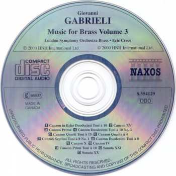CD Giovanni Gabrieli: Gabrieli - Music For Brass Volume 3