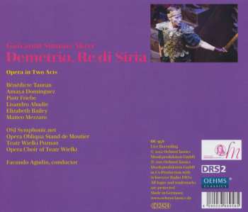 2CD Johannes Simon Mayr: Demetrio, Re Di Siria