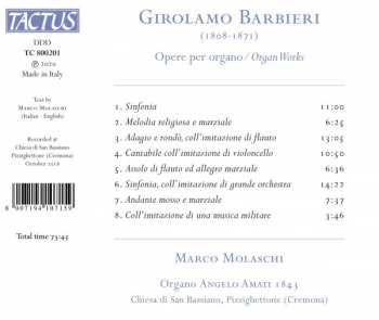 CD Girolamo Barbieri: Opere Per Organo = Organ Works