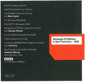 CD Giuseppe Di Stefano: Giuseppe Di Stefano In San Francisco
