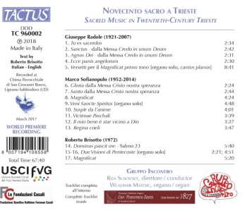 CD Roberto Brisotto: Cantus Dei Gloriae: Novocento Sacro A Trieste - Sacred Music In Twentieth-Century Trieste
