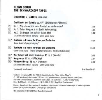 CD Glenn Gould: The Schwarzkopf Tapes