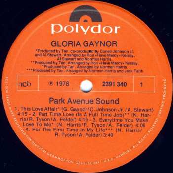 LP Gloria Gaynor: Park Avenue Sound