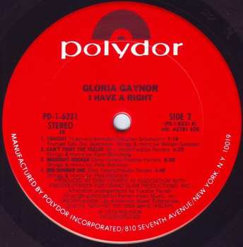 LP Gloria Gaynor: I Have A Right