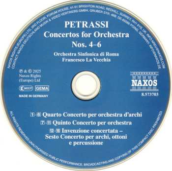 CD Symphony Orchestra Of Rome: Concertos For Orchestra Nos. 4–6