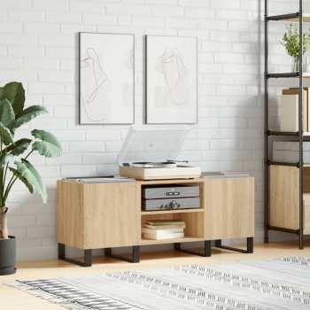 Audiotechnika Goka Skříňka s přihrádkami na LP desky a audiotechniku - železné nohy Dub sodoma (831687)