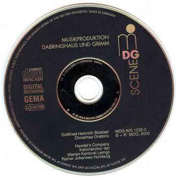 CD Gottfried Heinrich Stölzel: Christmas Oratorio (Epistle Cantatas)