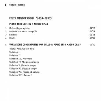 CD Felix Mendelssohn-Bartholdy: The Piano Trios; Works For Cello & Piano