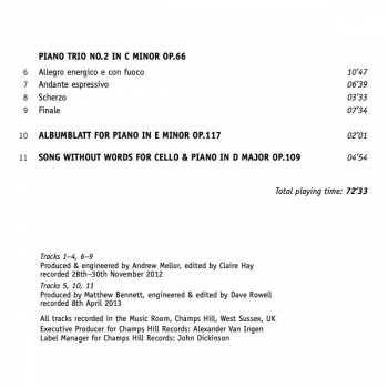 CD Felix Mendelssohn-Bartholdy: The Piano Trios; Works For Cello & Piano