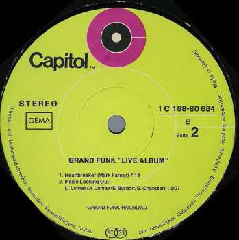 2LP Grand Funk Railroad: Live Album