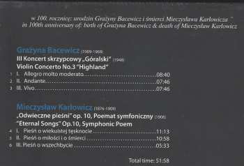 CD Grażyna Bacewicz: Violin Concerto No.3 • "Eternal Songs" Op.10