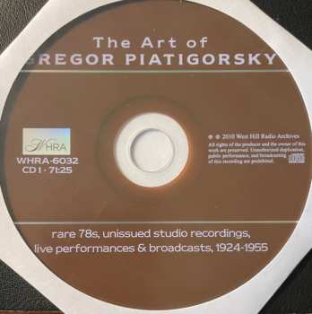 6CD/DVD/Box Set Gregor Piatigorsky: The Art Of  (Rare 78s Unissued Studio Recordings, Public Performances And Broadcasts)