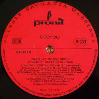LP Grupa Wokalna Izabelli: Chłopcy Których Kocham