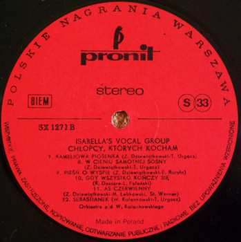 LP Grupa Wokalna Izabelli: Chłopcy Których Kocham