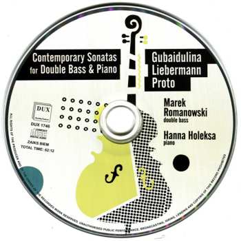 CD Sofia Gubaidulina: Contemporary Sonatas For Double Bass & Piano
