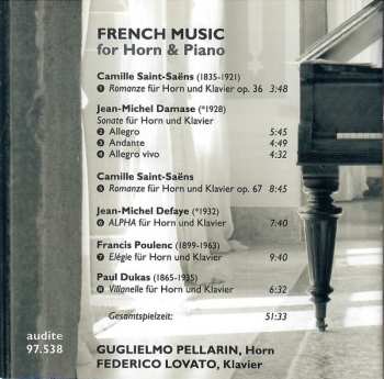 CD Guglielmo Pellarin: French Music For Horn & Piano