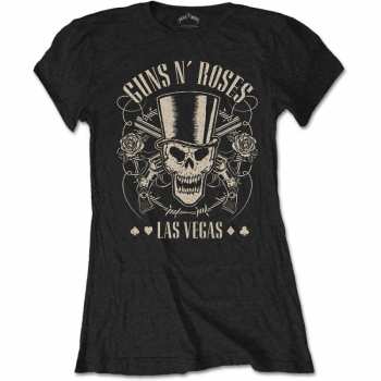 Merch Guns N' Roses: Dámske Tričko Top Hat, Skull & Pistols Las Vegas 