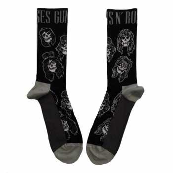 Merch Guns N' Roses: Členkové ponožky Skulls Band Monochrome 