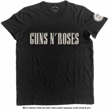 Merch Guns N' Roses: Vyšívané Tričko Logo Guns N' Roses & Bullet Circle  M