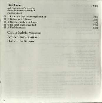 2CD Berliner Philharmoniker: 6. Symphonie · Kindertotenlieder · Rückert-Lieder