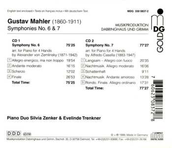 2CD Gustav Mahler: Symphonies No. 6 & 7 (Arr. For Piano For Four Hands)
