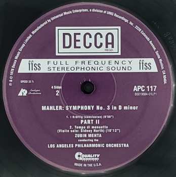 2LP Los Angeles Philharmonic Orchestra: Symphony No. 3 In D Minor