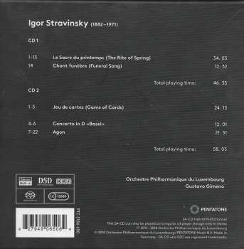 2SACD Igor Stravinsky: Stravinsky - The Rite Of Spring - Funeral Song - Game Of Cards - Concerto In D "Basel" - Agon