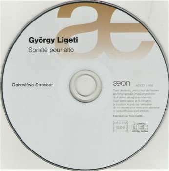 CD György Ligeti: Sonate Pour Alto