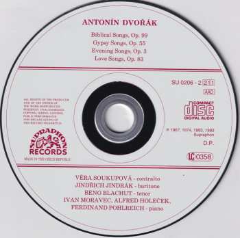 CD Antonín Dvořák: Gypsy Songs - Biblical Songs