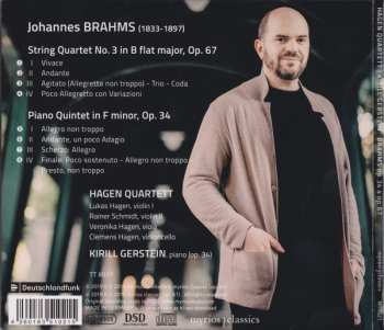 CD Johannes Brahms: String Quartet Op. 67 / Piano Quintet Op.34
