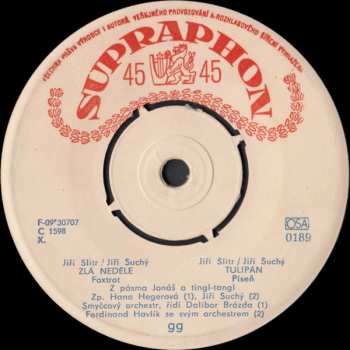 Album Jiří Suchý: Zlá Neděle / Tulipán / Vyvěste Fangle / Modré Punčochy