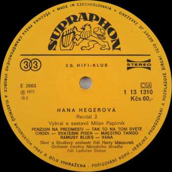 LP Hana Hegerová: Recitál 2