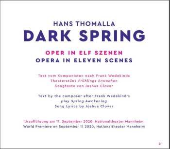 2CD/Box Set Hans Thomalla: Dark Spring