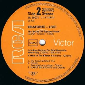 2LP/Box Set Harry Belafonte: Belafonte Live!