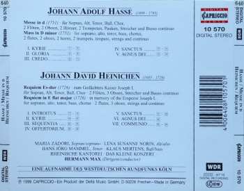 CD Johann David Heinichen: Hasse / Messe in D - Heinichen / Requiem (Sacred Choral Pieces Of The Dresden Baroque)