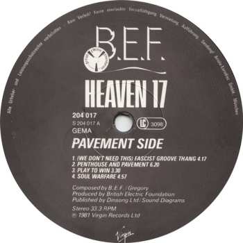 LP Heaven 17: Penthouse And Pavement