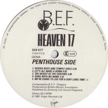 LP Heaven 17: Penthouse And Pavement