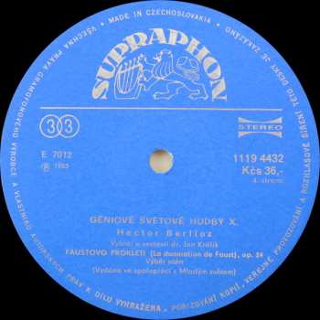 2LP Hector Berlioz: Géniové Světové Hudby X.