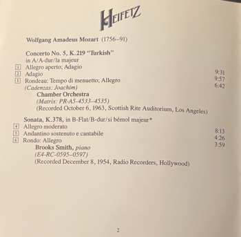 CD Wolfgang Amadeus Mozart: Concerto No.5, Sonata K.378, Quintet K.516