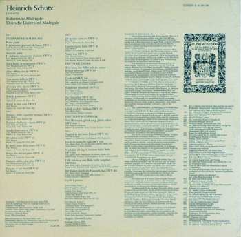 2LP Heinrich Schütz: Italienische Madrigale. Deutsche Lieder Und Madrigale