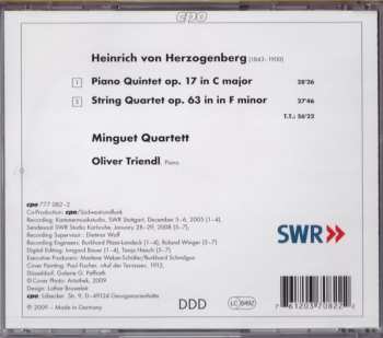 CD Heinrich Von Herzogenberg: Piano Quintet Op.17 - String Quartet Op.63