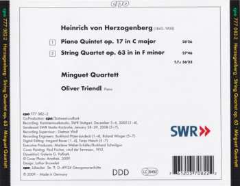 CD Heinrich Von Herzogenberg: Piano Quintet Op.17 - String Quartet Op.63