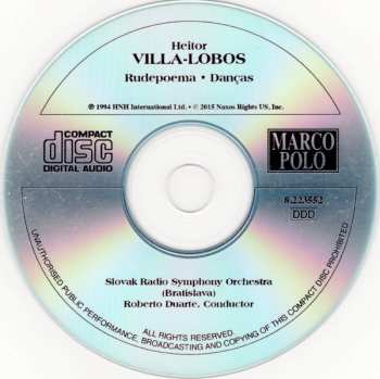 CD Heitor Villa-Lobos: Rudepoema • Danças