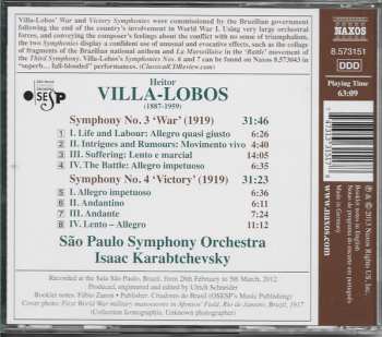 CD Heitor Villa-Lobos: Symphony Nos. 3 And 4